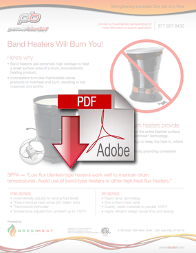 Drum Heater Spec Sheet