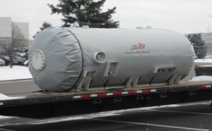 custom Powerblanket tank heater wrapped around a large tank