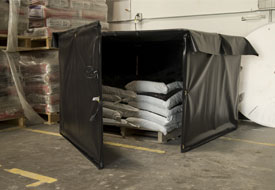 Storing asphalt materials in a heated box