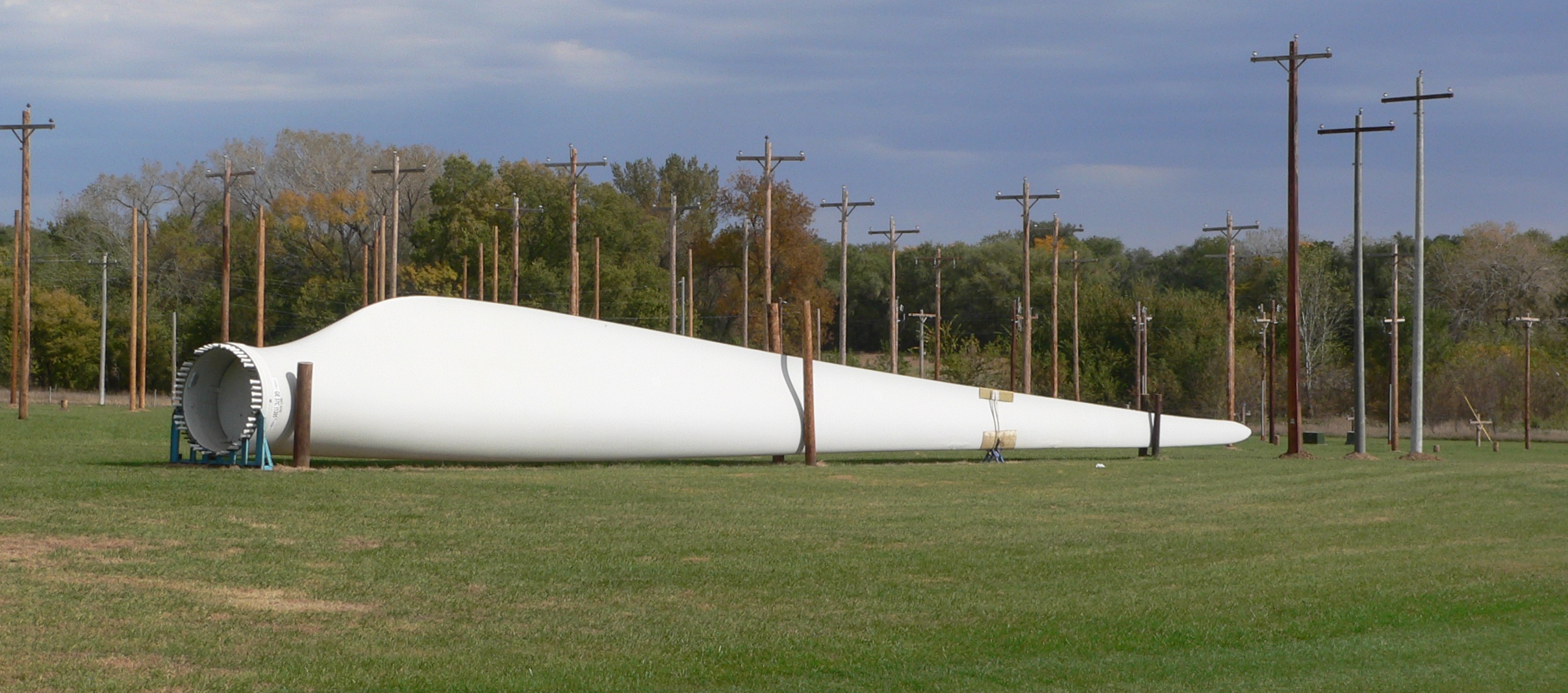 Wind turbine blade on the ground