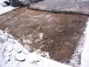 electric blanket thawing ground with snow on it