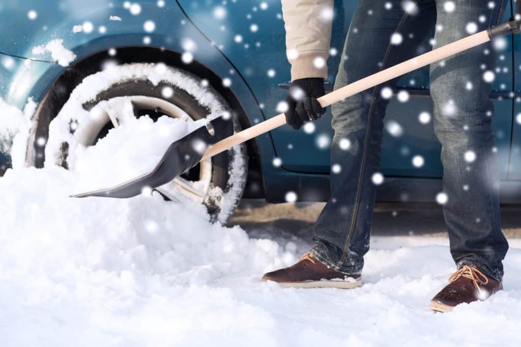 safe snow shoveling during winter
