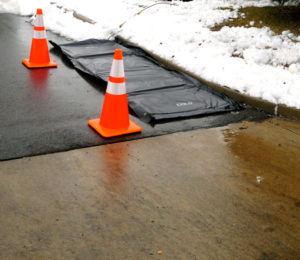 concrete curing blanket on ground