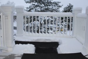 Summerstep Snow Melting Mat on Snow Covered Porch