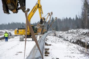 Laying pipe in frozen ground