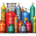 Various sizes of gas cylinders